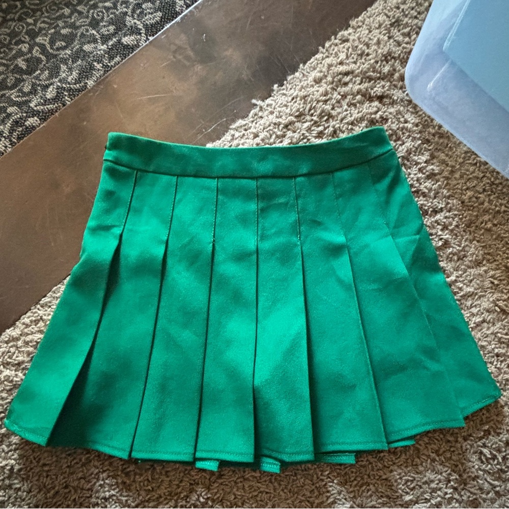 Green cheerleader skirt